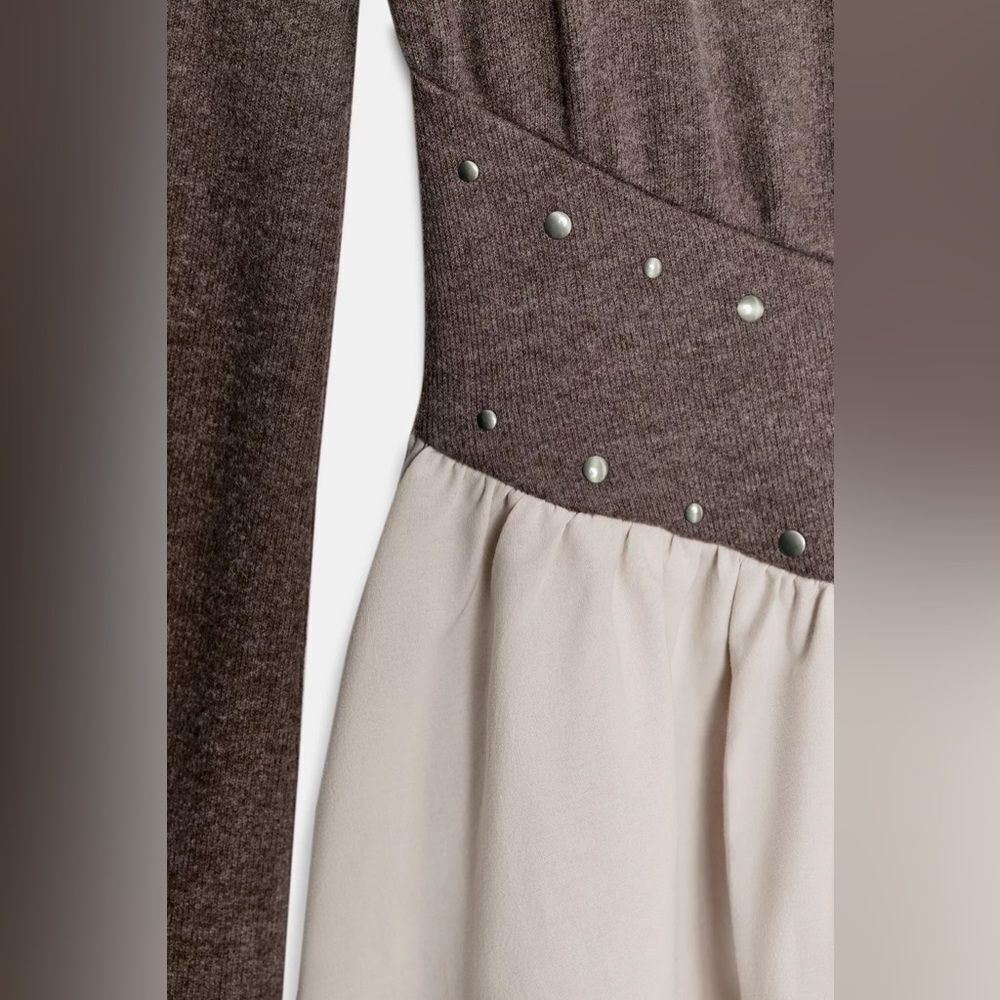 ZARA COMBINATION STUDDED DRESS - Picture 6 of 7